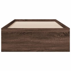 Cadre de lit Chêne brun 135 x 190 cm Bois d'ingénierie 489427489427