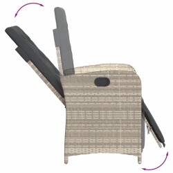 Ensemble à manger de jardin 5 pcs coussins gris résine tressée 489444489444