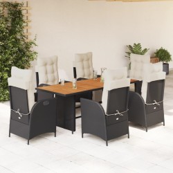 Salon de jardin avec coussins 9 pcs beige résine tressée 489450489450
