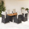 Salon de jardin avec coussins 9 pcs beige résine tressée 489450489450
