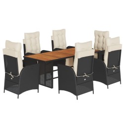 Salon de jardin avec coussins 9 pcs beige résine tressée 489450489450