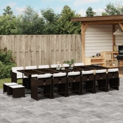 Salon de jardin avec coussins 9 pcs beige résine tressée 489451489451