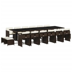 Salon de jardin avec coussins 9 pcs beige résine tressée 489451489451