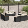 Salon de jardin 11 pcs avec coussins beige résine tressée 489457489457