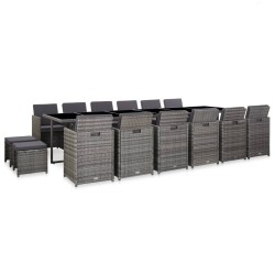 Ensemble de salon de jardin 33 pcs Brun Ciré Pin massif 489461489461