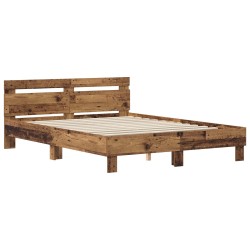 Cadre de lit Chêne Fumé et Argent 75 x 190 cm Bois d'ingénierie 489513489513
