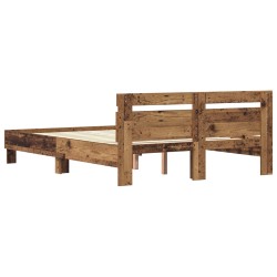 Cadre de lit Chêne Fumé et Argent 75 x 190 cm Bois d'ingénierie 489513489513