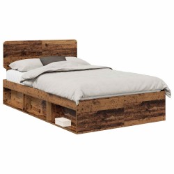 Cadre de lit Chêne fumé 150 x 200 cm Bois d'ingénierie 489610489610