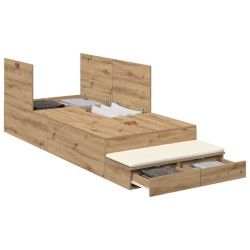 Ensemble de Canapés Uni 5 pcs Crème Bois d'Acacia Massif 489619489619