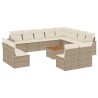 Salon de jardin avec coussins 10 pcs beige résine tressée 489659489659