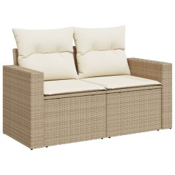 Salon de jardin avec coussins 10 pcs beige résine tressée 489659489659