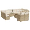Salon de jardin avec coussins 10 pcs beige résine tressée 489661489661