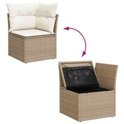 Ensemble de canapé de jardin avec coussin 5 pcs Noir polyrotin 489667489667