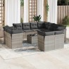 Salon de jardin avec coussins 10 pcs beige résine tressée 489693489693