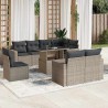 Salon de jardin 8 pcs avec coussins marron résine tressée 489701489701