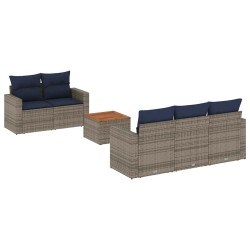 Salon de jardin 10 pcs avec coussins marron résine tressée 489720489720