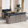Salon de jardin 10 pcs avec coussins marron résine tressée 489721489721