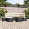 Ensemble de canapé de jardin 5 pcs Noir Poly rotin 489725489725