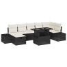 Ensemble de canapé de jardin 6 pcs Noir Poly rotin 489726489726