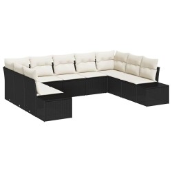 Ensemble de canapé de jardin avec coussin 5 pcs Noir Acier 489728489728