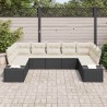Ensemble de canapé de jardin avec coussin 5 pcs Noir Acier 489728489728