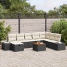 Ensemble de canapé de jardin avec coussin 6 pcs Noir polyrotin 489734489734