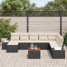 Ensemble de canapé de jardin avec coussin 5 pcs Noir polyrotin 489736489736