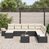 Ensemble de canapé de jardin 9 pcs Noir Poly rotin 489740489740