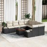 Ensemble de canapé de jardin avec coussin 5 pcs Noir Poly rotin 489741489741
