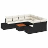 Ensemble de canapé de jardin avec coussin 5 pcs Noir Poly rotin 489741489741