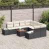 Ensemble de canapé de jardin avec coussin 5 pcs Noir Poly rotin 489741489741