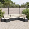 Ensemble de canapé de jardin 7 pcs Noir Poly rotin 489761489761
