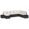 Ensemble de canapé de jardin 7 pcs Noir Poly rotin 489761489761