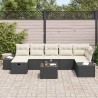 Ensemble de canapé de jardin 7 pcs Noir Poly rotin 489762489762