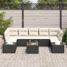 Ensemble de canapé de jardin 6 pcs Noir Poly rotin 489763489763