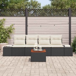 Salon de jardin avec coussins 7 pcs gris clair résine tressée 489777489777