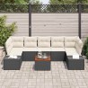 Ensemble de canapé de jardin 7 pcs Noir Poly rotin 489790489790