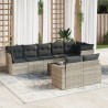 Salon de jardin 8 pcs avec coussins marron résine tressée 489798489798