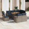 Salon de jardin 8 pcs avec coussins marron résine tressée 489799489799