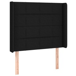  Tête de lit à LED Noir 103x16x118/128 cm Tissu 