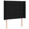  Tête de lit à LED Noir 103x16x118/128 cm Tissu 
