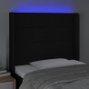  Tête de lit à LED Noir 103x16x118/128 cm Tissu 