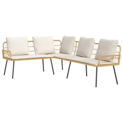 Salon de jardin avec coussins 9pcs mélange beige résine tressée 490716490716