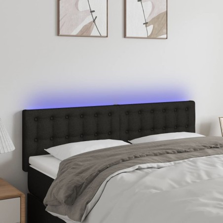  Tête de lit à LED Noir 144x5x78/88 cm Tissu 