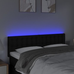  Tête de lit à LED Noir 144x5x78/88 cm Tissu 