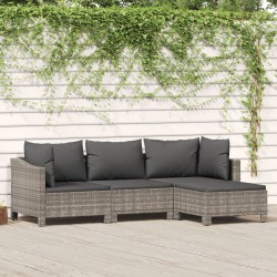 Salon de jardin avec coussins 7 pcs beige résine tressée 491697491697
