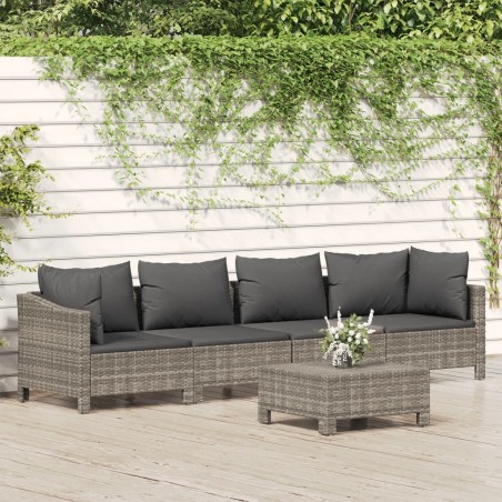 Salon de jardin avec coussins 7 pcs beige résine tressée 491698491698
