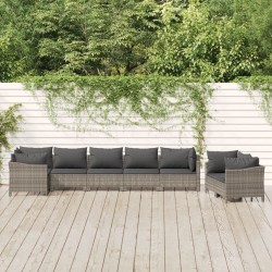 Salon de jardin avec coussins 7 pcs beige résine tressée 491702491702