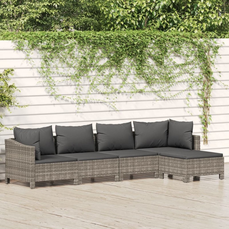Salon de jardin avec coussins 7 pcs beige résine tressée 491704491704