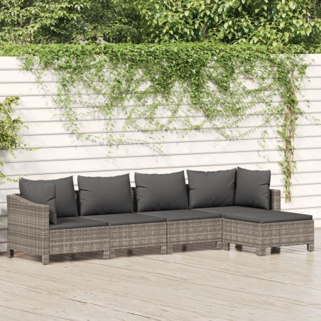 Salon de jardin avec coussins 7 pcs beige résine tressée 491704491704